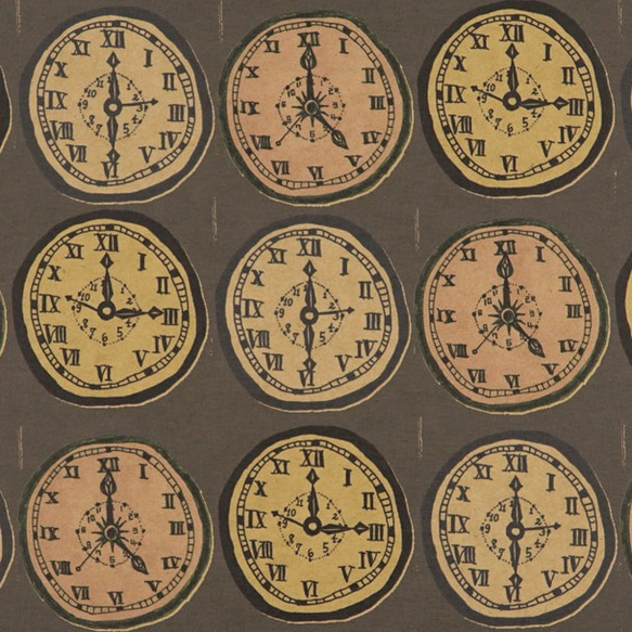 おしゃれ紙「時計　グレー」 A4　5枚入　レトロなおしゃれ時計のラッピングペーパー 3枚目の画像