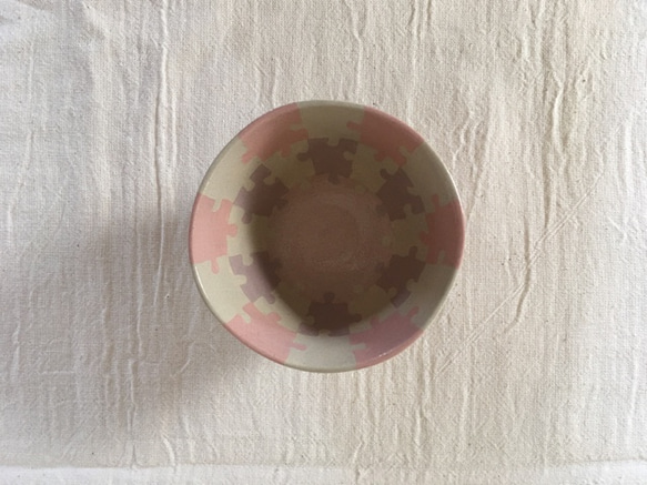 ピースなお茶碗（ピンク×パープル） 3枚目の画像