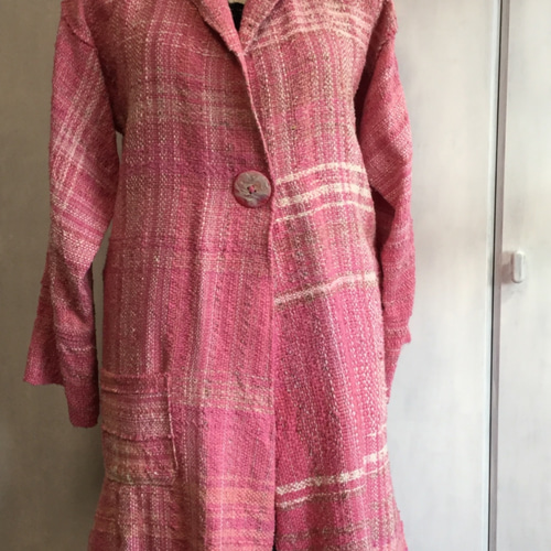 さをり織り ピンクのスプリングコート コート AKIKO.24 通販 3467182