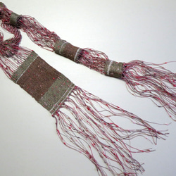 透かし織りのフリンジストール 2枚目の画像