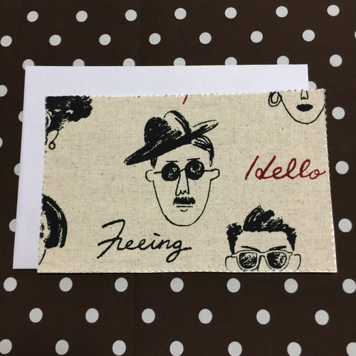 大人かっこいい！ ファニーフェイス柄 ハンドメイドメッセージカード 5