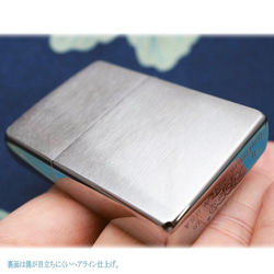 名入れ無料 ZIPPO　蒼桜　ジッポ　ライター 箱付き　銀箔 4枚目の画像