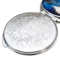 Free Name Round Mirror Tsukimi Rabbit Full Moon Compact Mirror 銀 第4張的照片