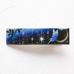手繪髮夾 月亮上的藍蝴蝶~星落 第2張的照片