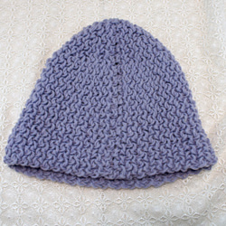 【特価品】ストレッチ編みのニット帽　薄い藤色 5枚目の画像