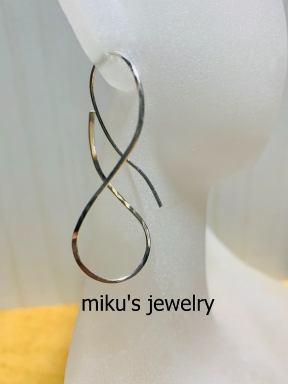 silver 925 big infinity hoop earrings 2枚目の画像