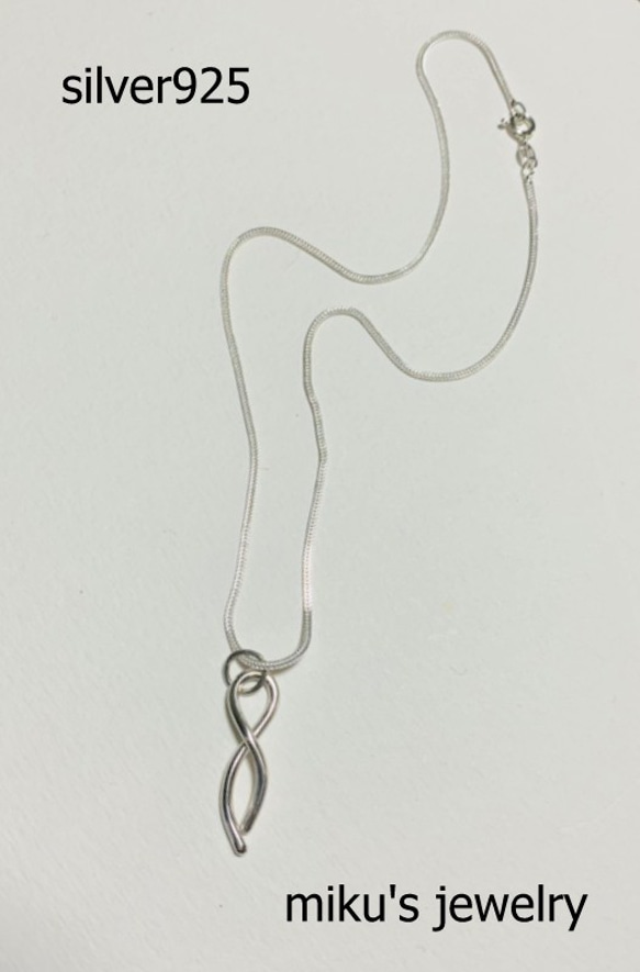 silver 925 curved pendant 4枚目の画像