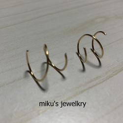 14kgf  two in one earrings hoop 5枚目の画像