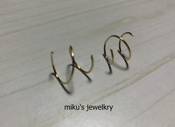 14kgf  two in one earrings hoop 5枚目の画像