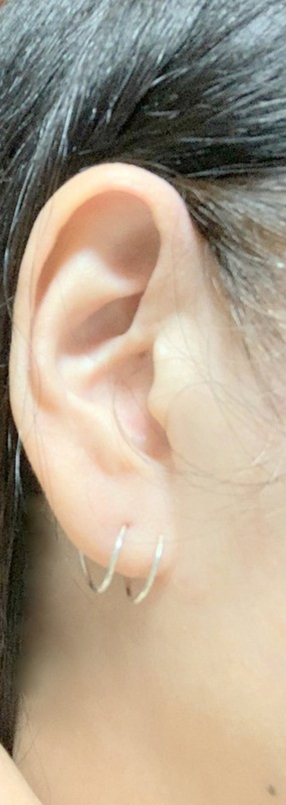 s925 two in one hoop earrings 2枚目の画像