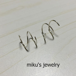 s925 two in one hoop earrings 3枚目の画像