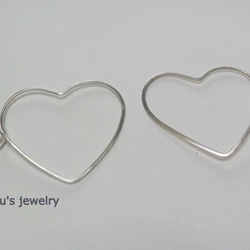 シルバー925 heart hoop ピアス 2枚目の画像