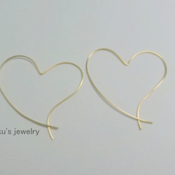 14kgf heart hoop ピアス 2枚目の画像