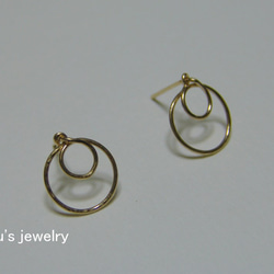 14kgf circle stud earrings 2枚目の画像