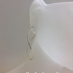 silver 925 waved hoop earrings 2枚目の画像