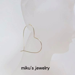 14kgf simple heart hoop pierce 1枚目の画像