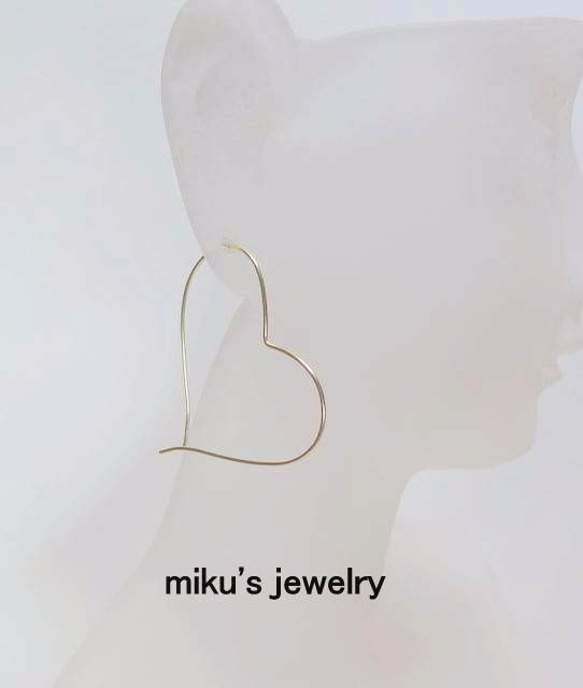 14kgf simple heart hoop pierce 1枚目の画像