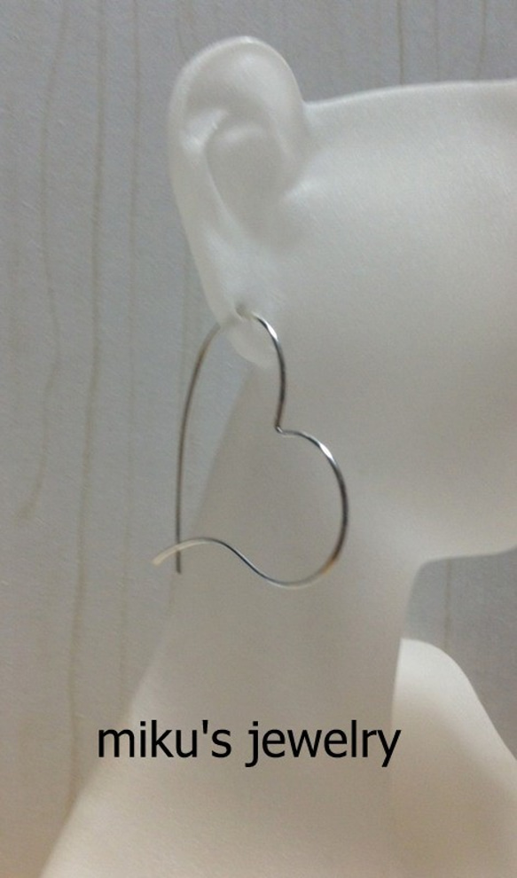 Silver925 Heart hoop earrings 1枚目の画像