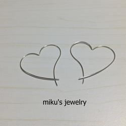 Silver925 Heart hoop earrings 2枚目の画像