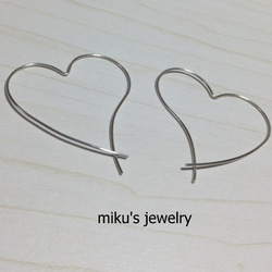 Silver925 Heart hoop earrings 3枚目の画像