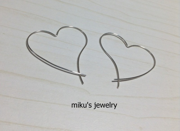 Silver925 Heart hoop earrings 3枚目の画像