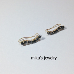 14kgf climber black spinnel earrings 1枚目の画像