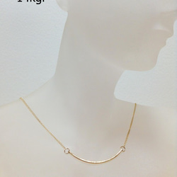 14kgf curved bar necklace 2枚目の画像