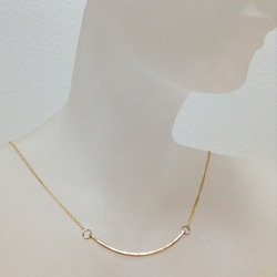14kgf curved bar necklace 4枚目の画像