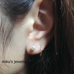 14kgf two in one hoop earrings 1枚目の画像