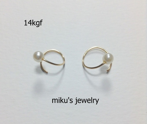 14kgf two in one hoop earrings 2枚目の画像