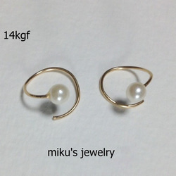 14kgf two in one hoop earrings 3枚目の画像