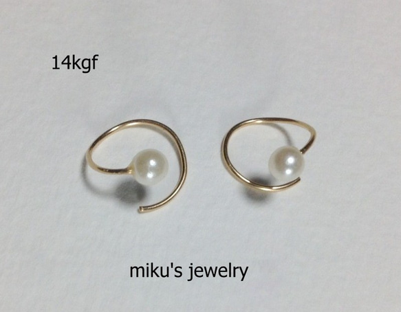 14kgf two in one hoop earrings 3枚目の画像