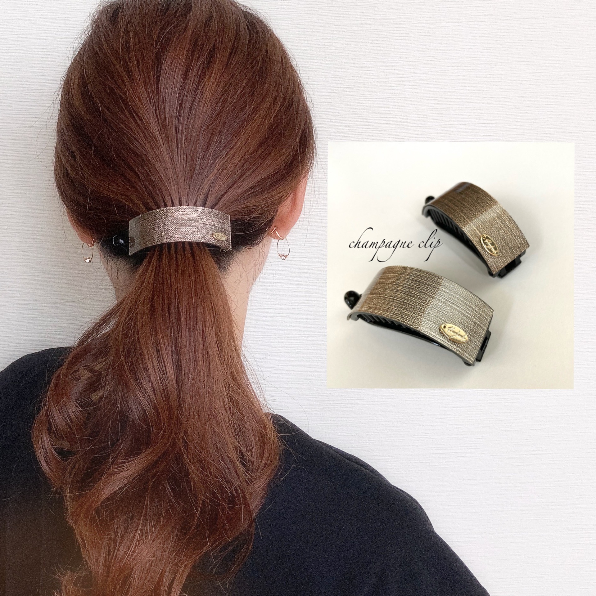 minä perhonen アーチ型ヘアクリップ　バナナクリップ　#36