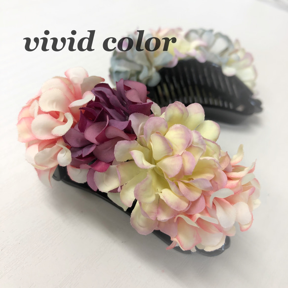 『再販』2020 Spring♡Flower clip vivid collar【バナナクリップ　アーチ型】 1枚目の画像