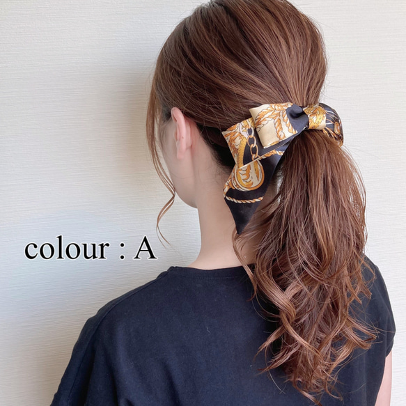 【春夏新作】scarf ribbon♡バナナクリップ アーチ型 1枚目の画像