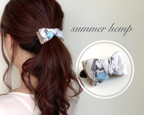 バナナクリップ アーチ型【summer hemp ribbon♡】 ヘアクリップ