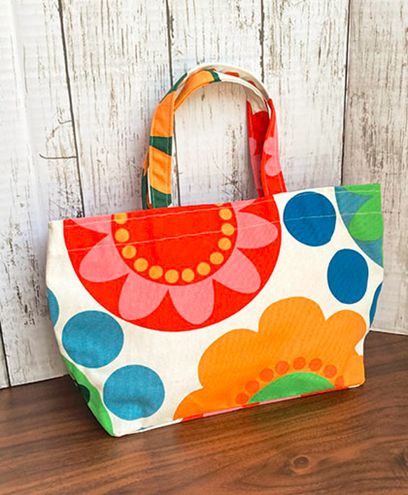 カラフルな手漉き和紙仕立てトートバッグ 2WAY トートバッグ [カラフル] ＊荷物が少ない時は小さく