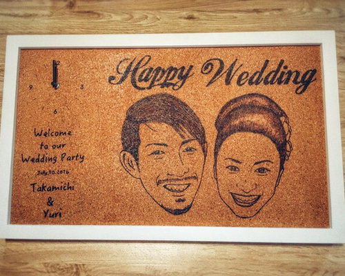 結婚式 ウェルカムボード コルクボード時計 似顔絵オーダー 1_8737b0bb890dc7ed6d8a991cd1cd