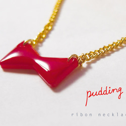 ribon　necklace〈red〉 3枚目の画像