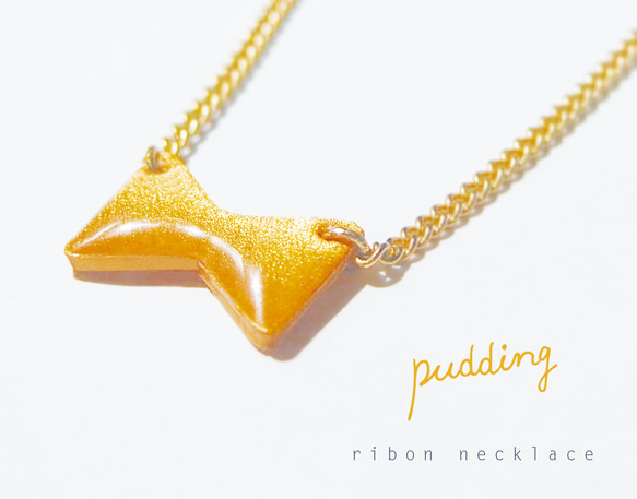 ribon　necklace〈gold〉 2枚目の画像