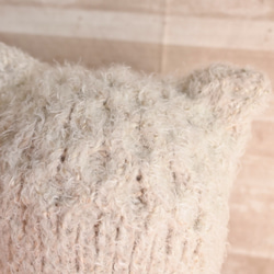 【送料無料】アラン編みのふわふわ猫耳ニット帽♛　 8枚目の画像