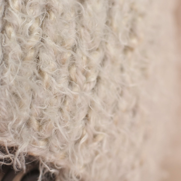 【送料無料】アラン編みのふわふわ猫耳ニット帽♛　 9枚目の画像