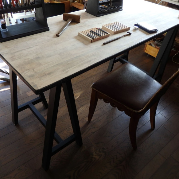 クラフトマンの勉強机（ビンテージ加工、奥行き50cm） 机・デスク