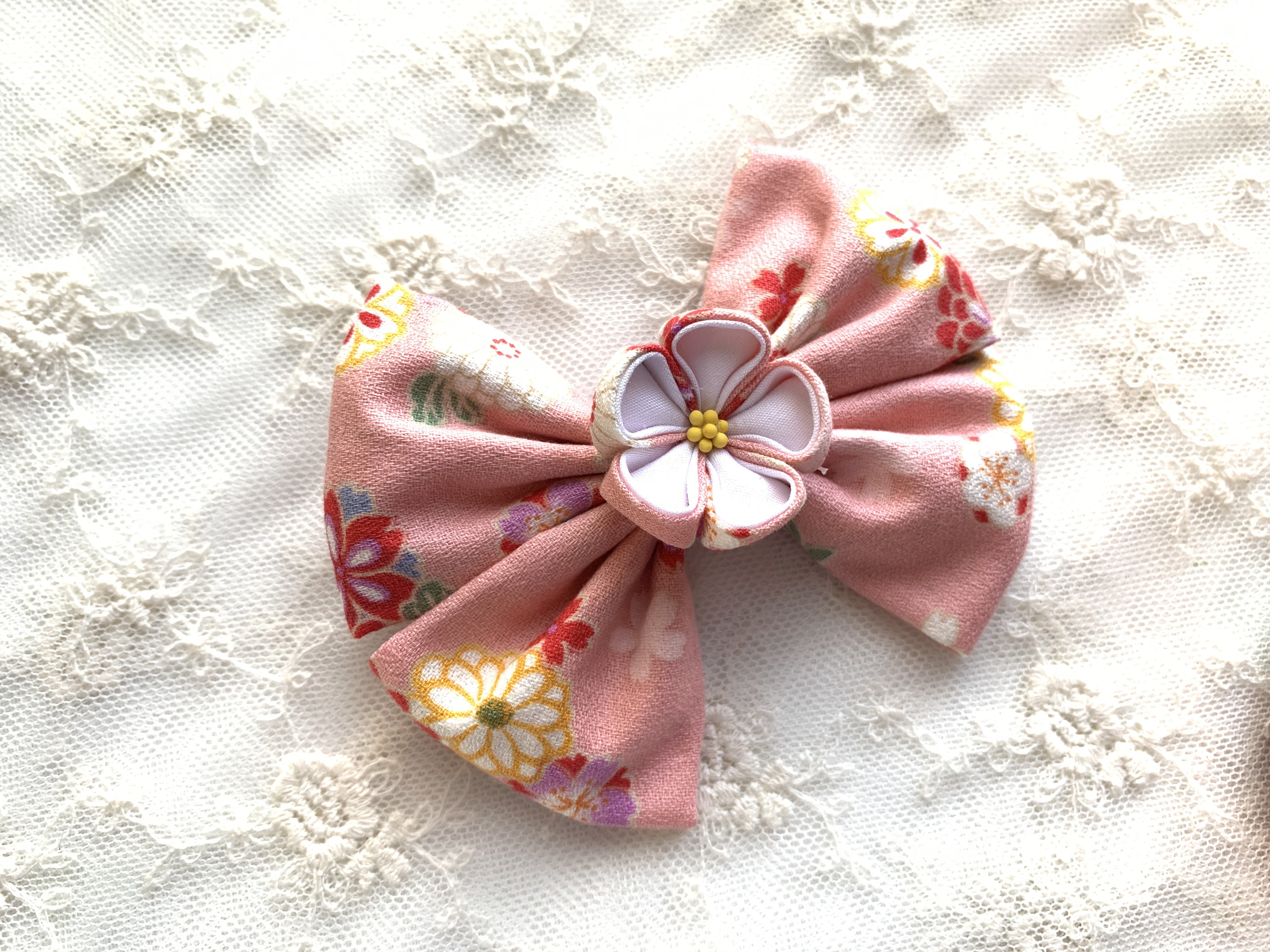 ハンドメイド　リボン作品 ハンドメイド リボン キラキラ 和柄 四個セット ビジュー 7