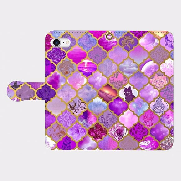 アラベスクタイルパターン（dawn　purple）　iphone　5/5s/6/6s/SE/7/8/X/XS/11　 1枚目の画像