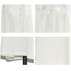 コクーン シルエット ギャザーお袖 ドレス 
(刺繍シースルー×ラメチェックtype) 5枚目の画像