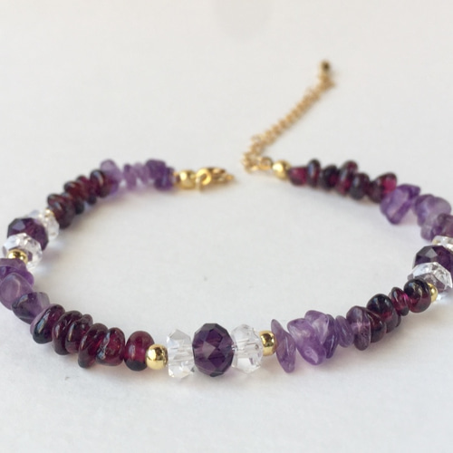 アルメニア　職人　ハンドメイド　ガーネットブレスレット アメジスト・ガーネットブレスレット ブレスレット xiu 通販 4879307