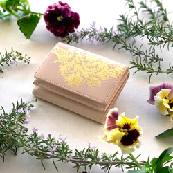 Compact Wallet (Cowhide Leather Mini Wallet) Viola Blooms ~petit 第1張的照片