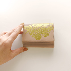 Compact Wallet (Cowhide Leather Mini Wallet) Viola Blooms ~petit 第3張的照片