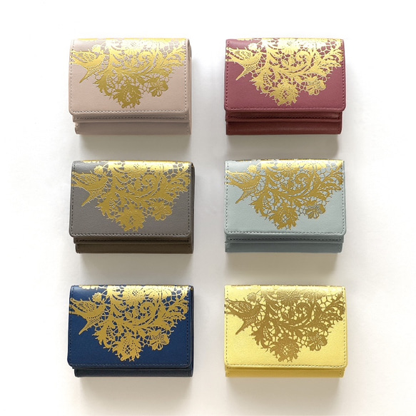 Compact Wallet (Cowhide Leather Mini Wallet) Viola Blooms ~petit 第9張的照片